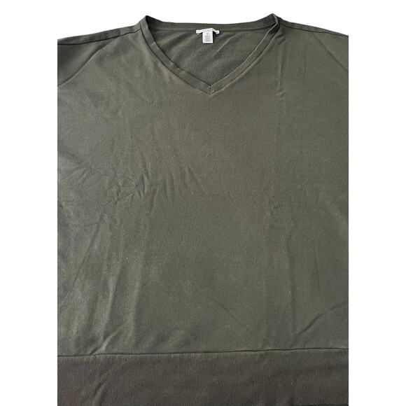 DAILY RITUAL LONG SLEEVE PULL-OVER V-NECK SWEATSHIRT, MENS, XL.ARMY GREEN - Picture 3 of 12